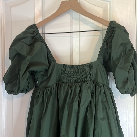 Tuckernuck X Hyacinth House | Emerald Green Puff Sleeve Sasha Mini Boho Dress XS - Picture 9 of 13